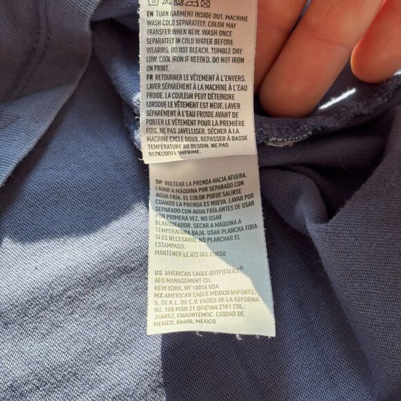 American Eagle Led Zepplin Womens Top Shirt Medium Blue Band Tee Rock Roll 18338 - Picture 7 of 8